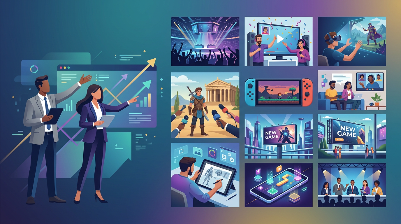 Editorial illustration for article: Ten Strong Gaming PR Campaigns