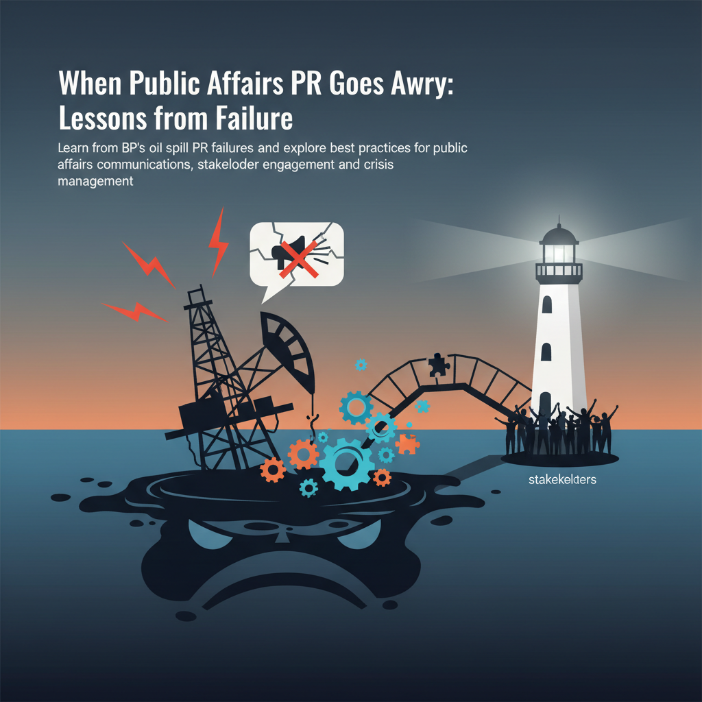 Editorial illustration for article: When Public Affairs PR Goes Awry: Lessons from Failure
