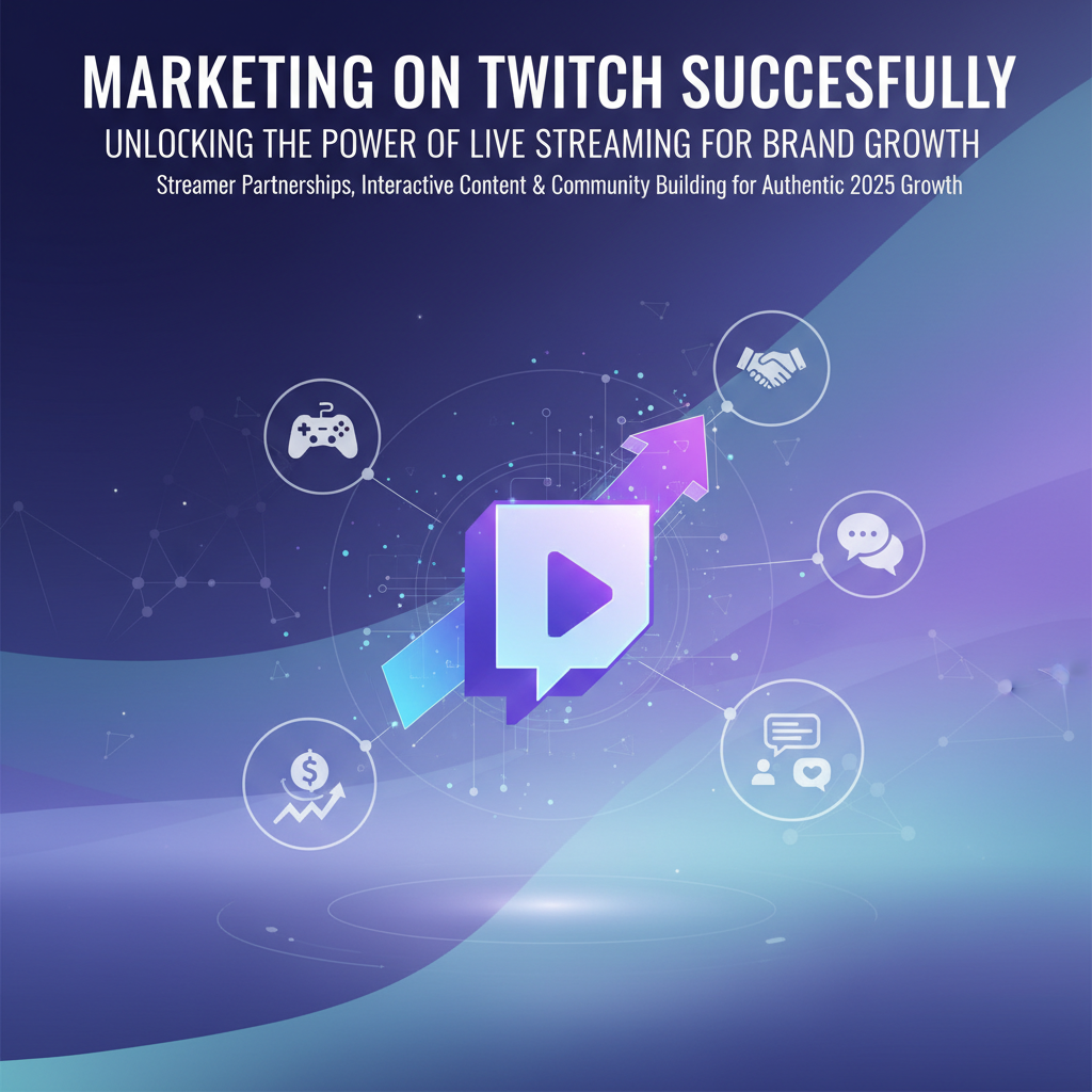Editorial illustration for article: Marketing on Twitch Successfully: Unlocking the Power of Live Streaming for Brand Growth