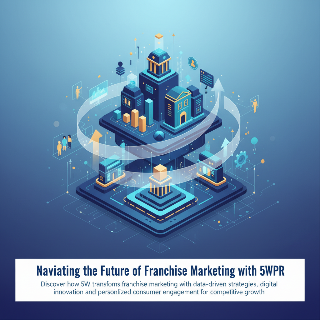 Editorial illustration for article: Navigating the Future of Franchise Marketing with 5WPR