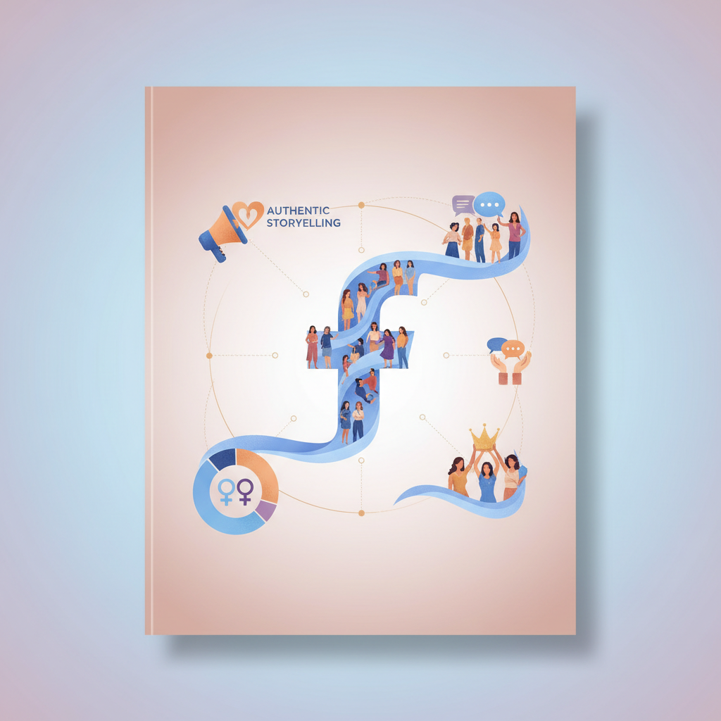 Editorial illustration for article: How to Market Women’s Products on Facebook: Strategies That Truly Connect