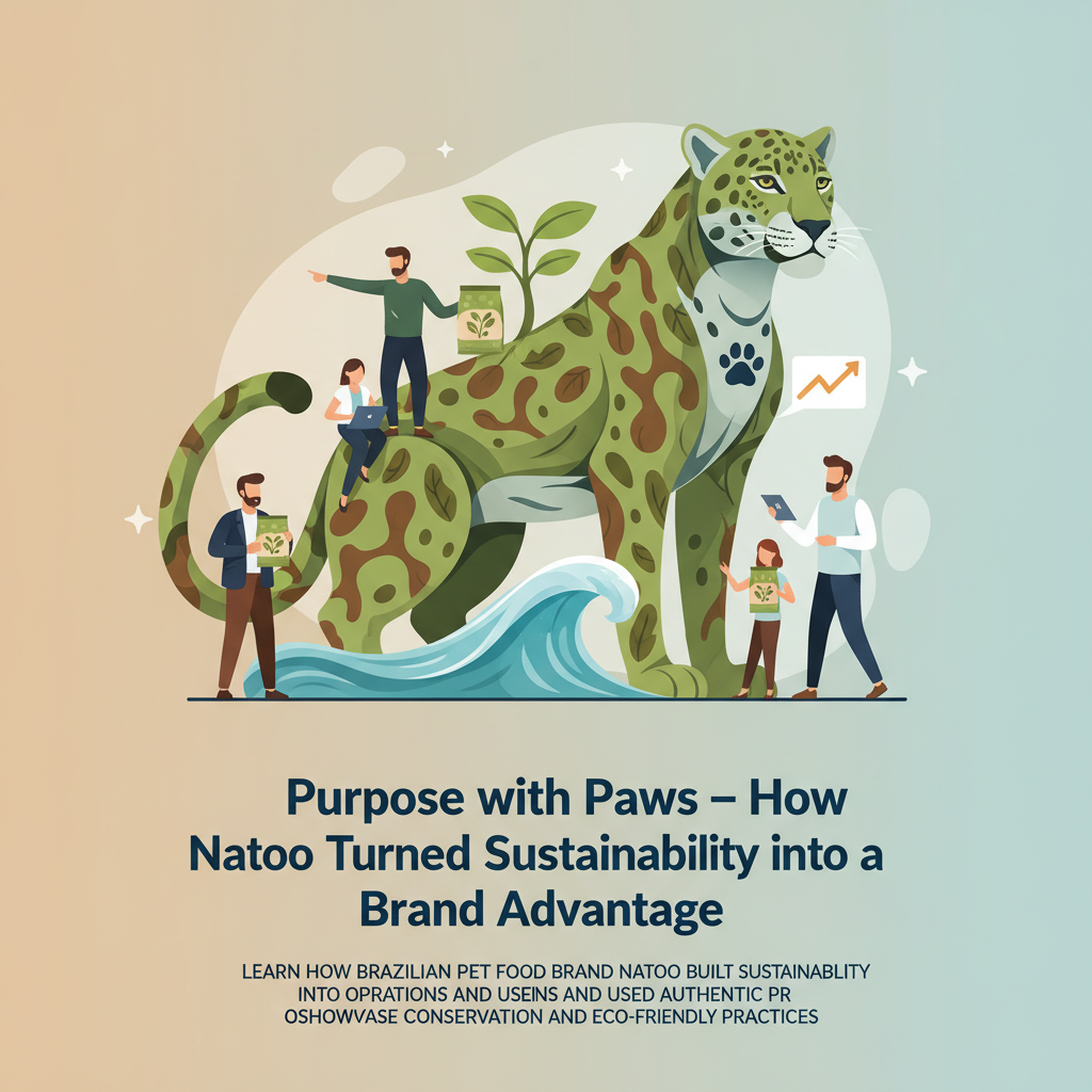 Editorial illustration for article: Purpose with Paws — How Natoo Turned Sustainability into a Brand Advantage