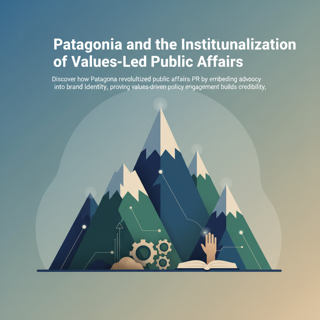 Editorial illustration for article: Patagonia and the Institutionalization of Values-Led Public Affairs