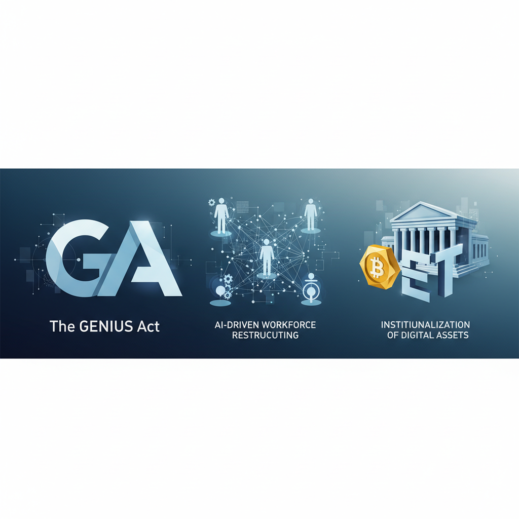 Financial Services 2026: The GENIUS Act, AI-Driven Workforce Restructuring, and the Institutionalization of Digital Assets