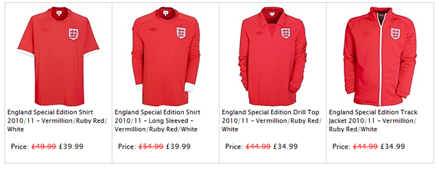 Support England and buy the official England Home Shirt