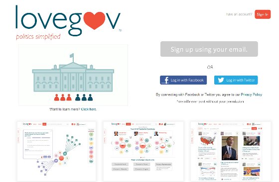 LoveGov landing
